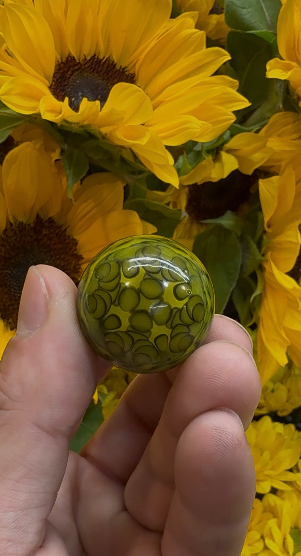 Yellow Dot Stack Marble - Collectible Marble