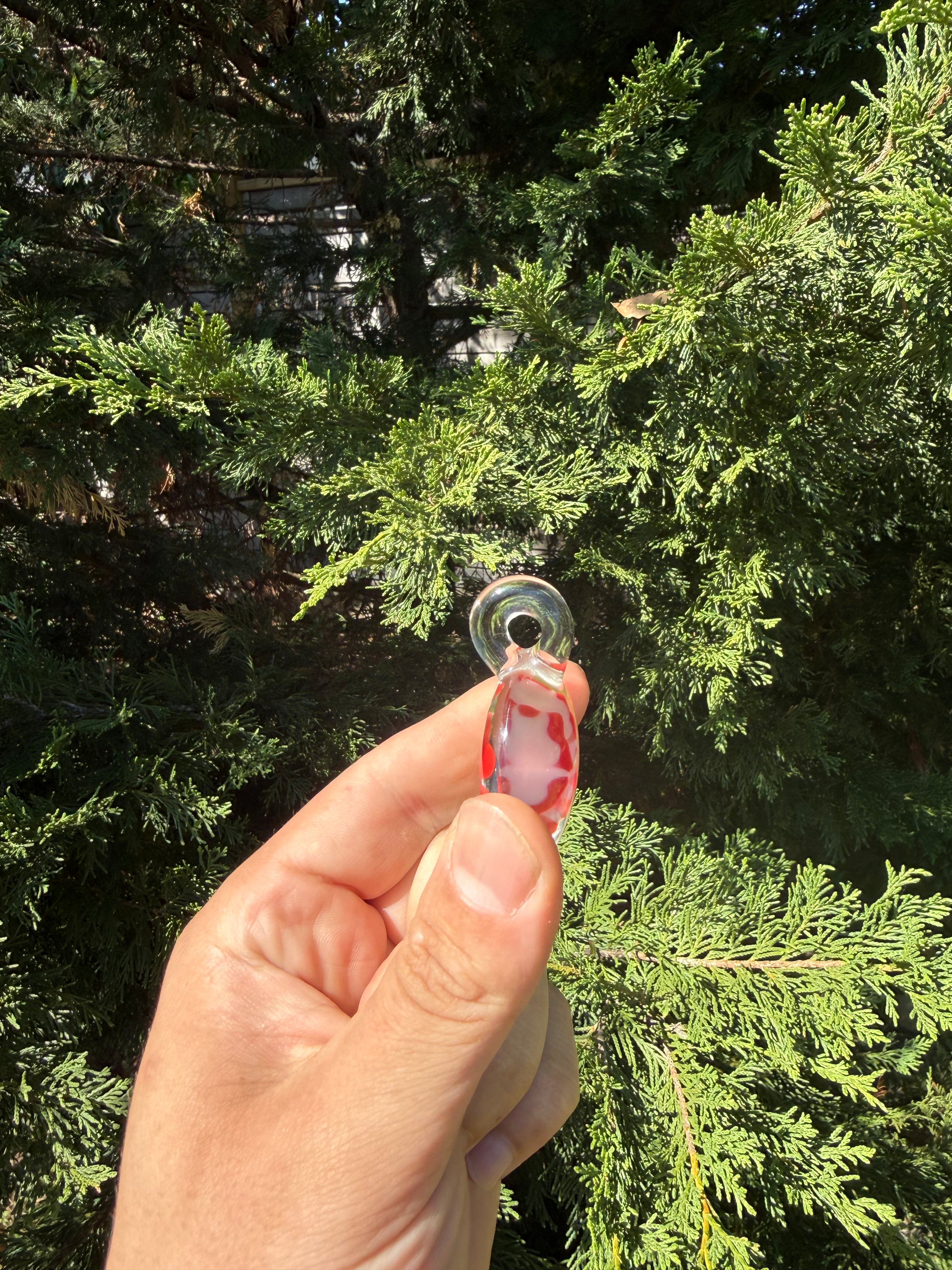 Handmade Borosilicate Glass Flower Implosion Pendant