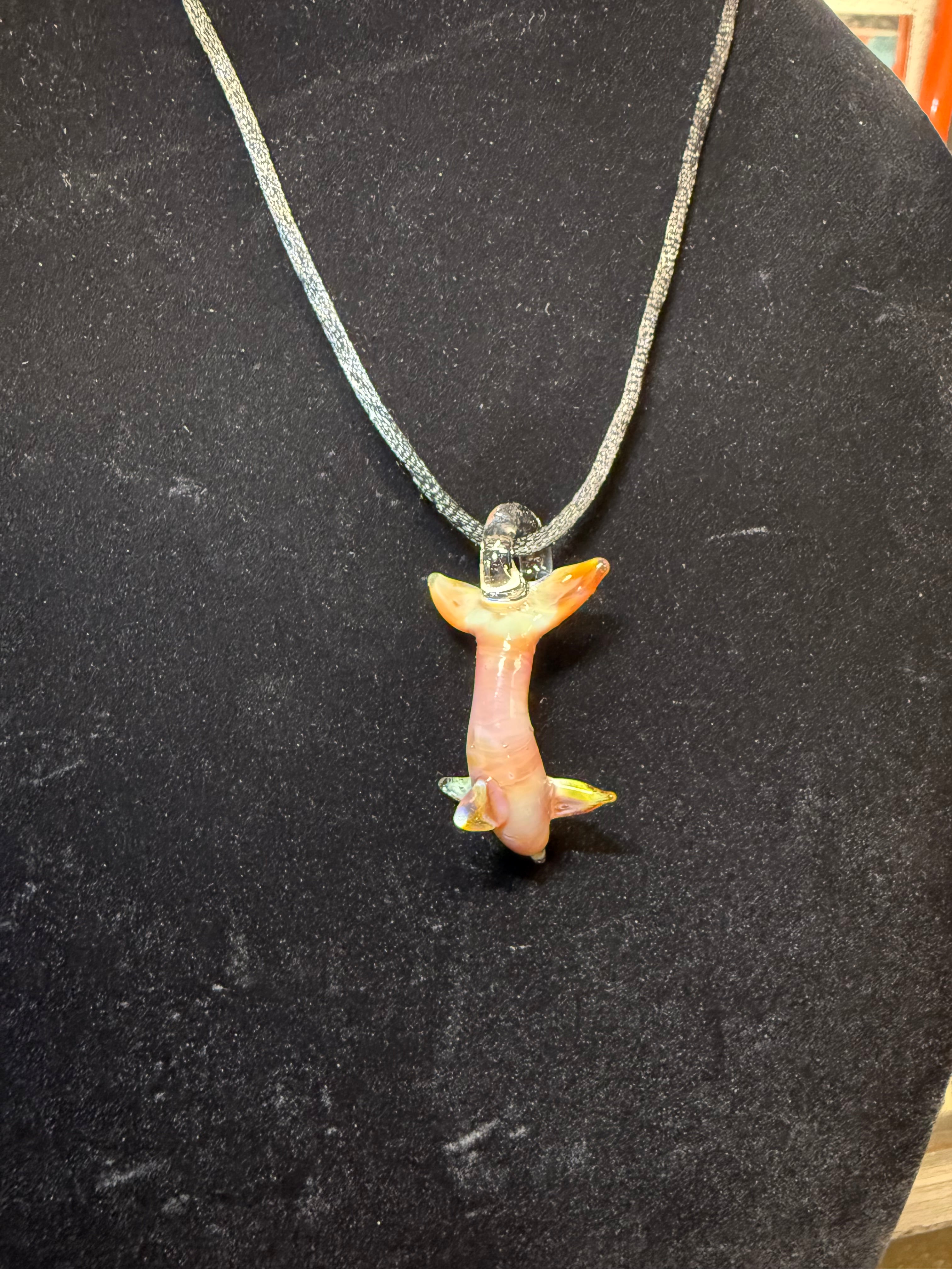 Handmade Glass Dolphin Pendant with Permission Strike Color
