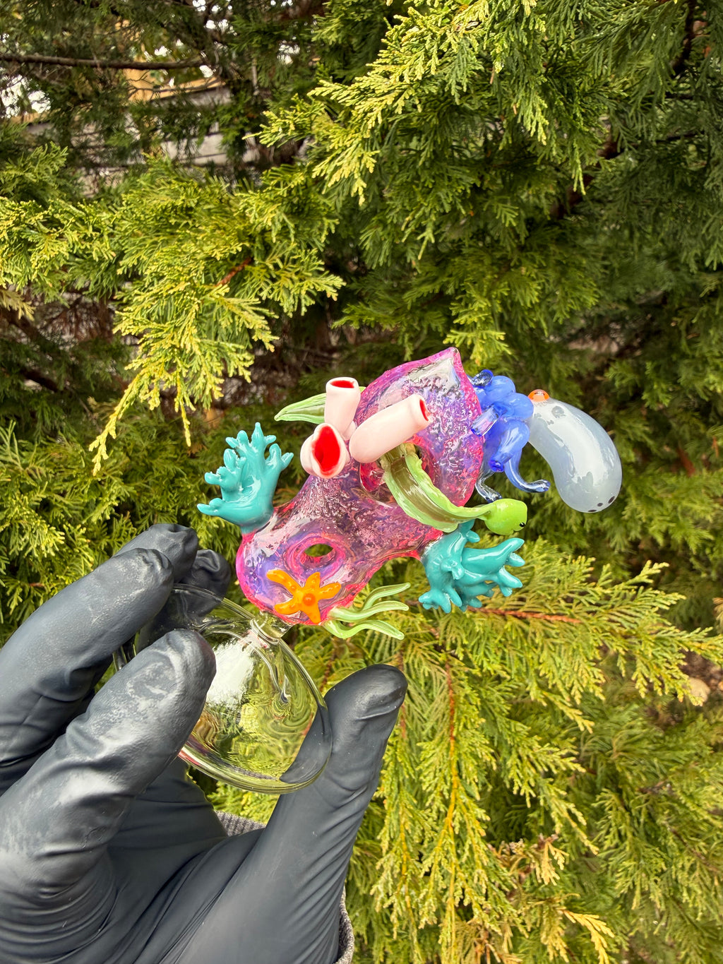 Handmade Borosilicate Glass Coral Reef Sculpture