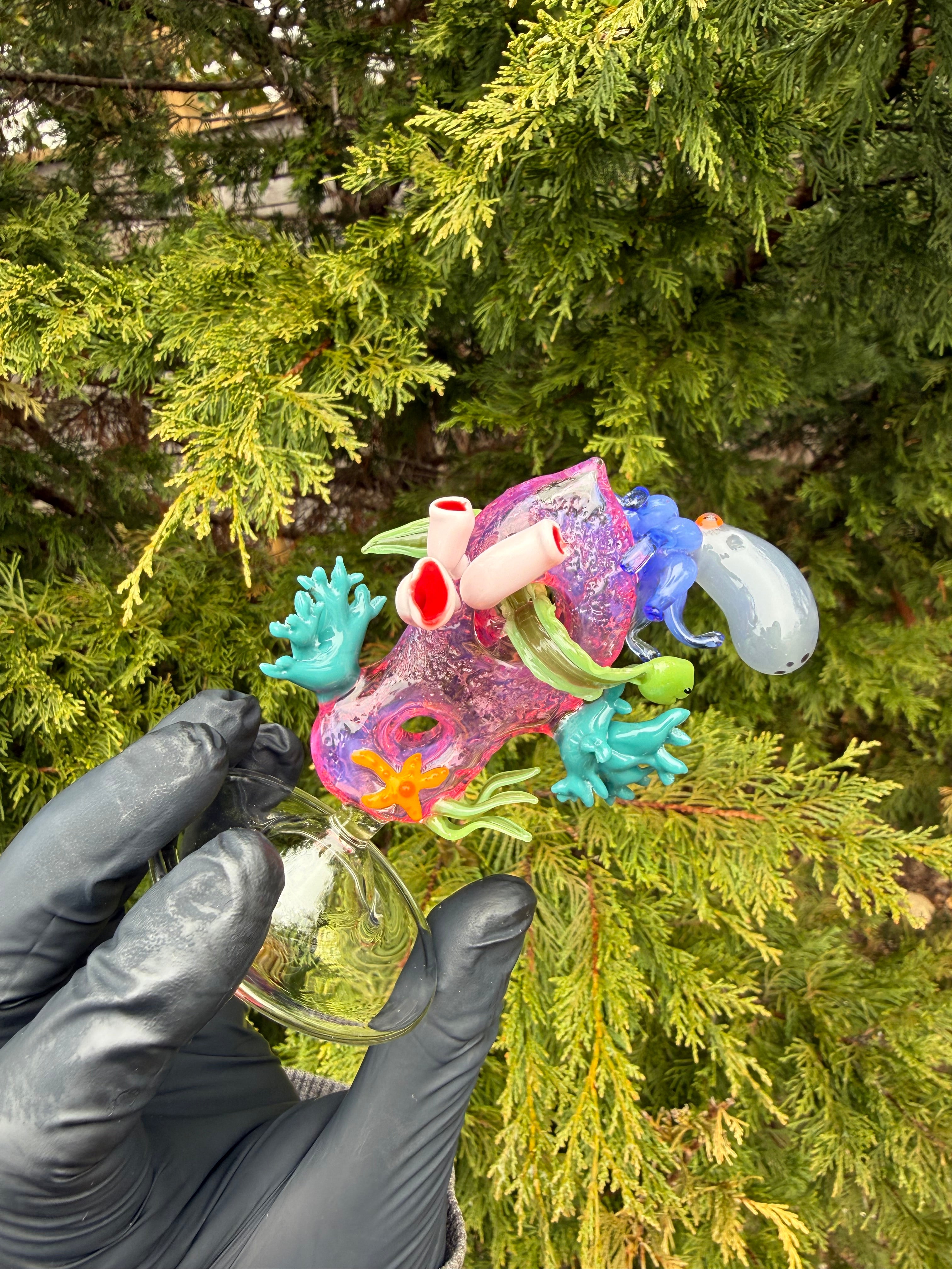 Handmade Borosilicate Glass Coral Reef Sculpture