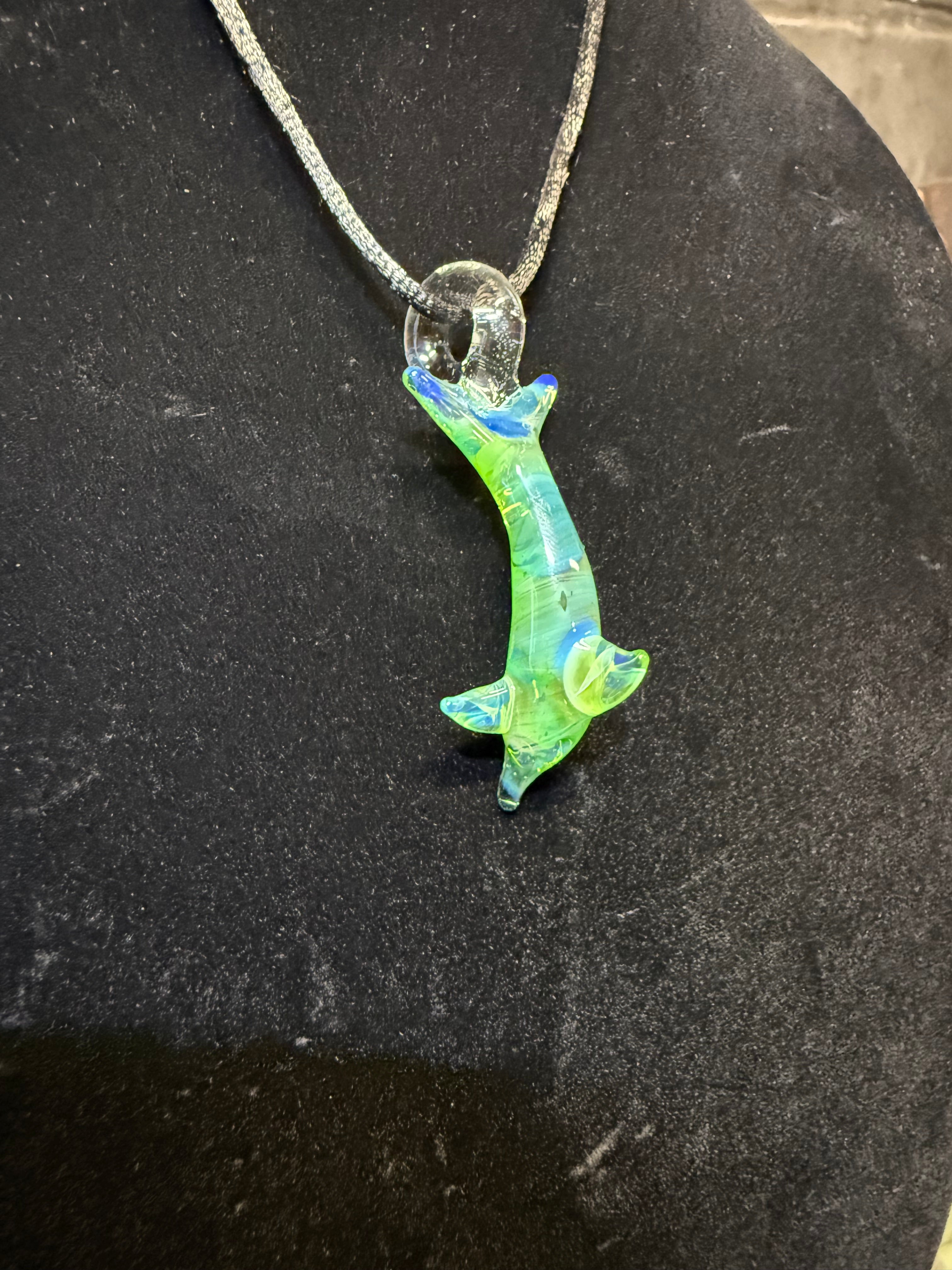 Handmade Ectoplasm Glass Dolphin Pendant