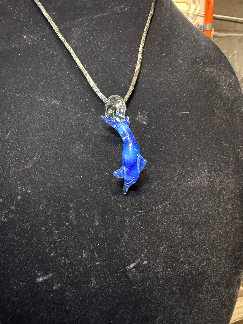 Handmade Dragon Tears Glass Dolphin Pendant