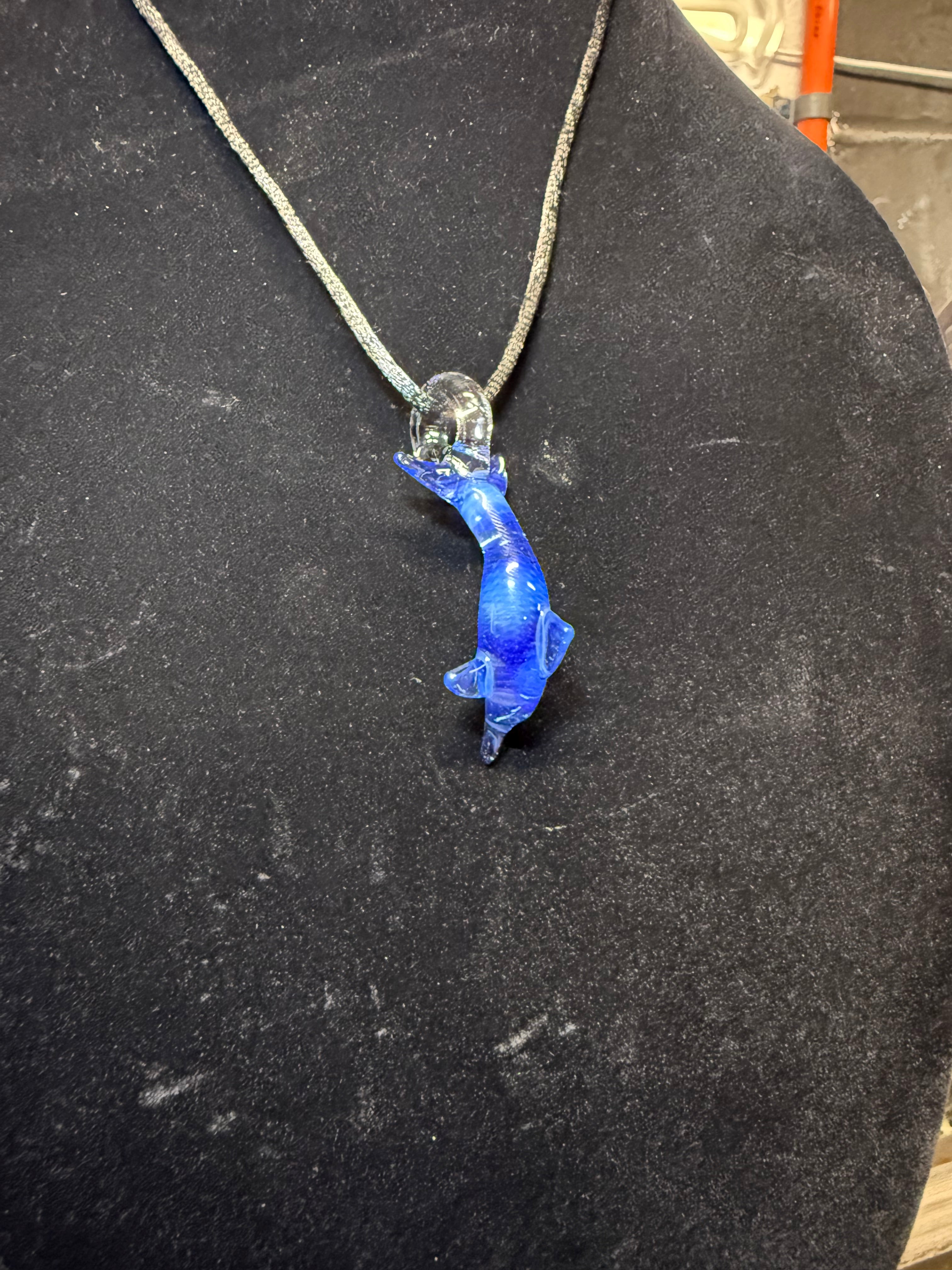 Handmade Dragon Tears Glass Dolphin Pendant