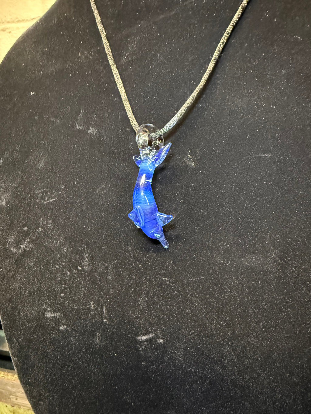 Handmade Dragon Tears Glass Dolphin Pendant