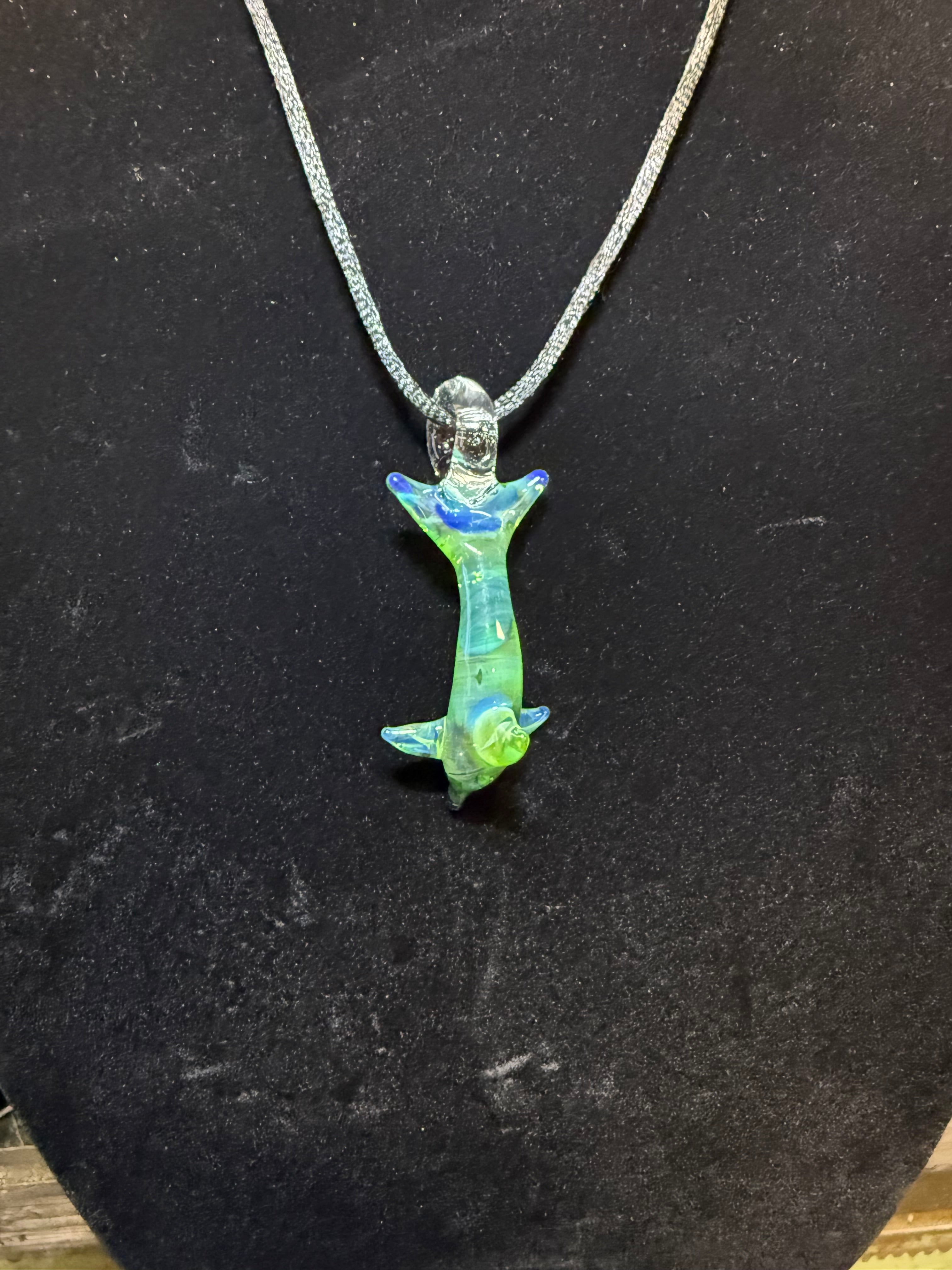 Handmade Ectoplasm Glass Dolphin Pendant