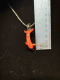 Handmade Tequila Sunrise Glass Dolphin Pendant