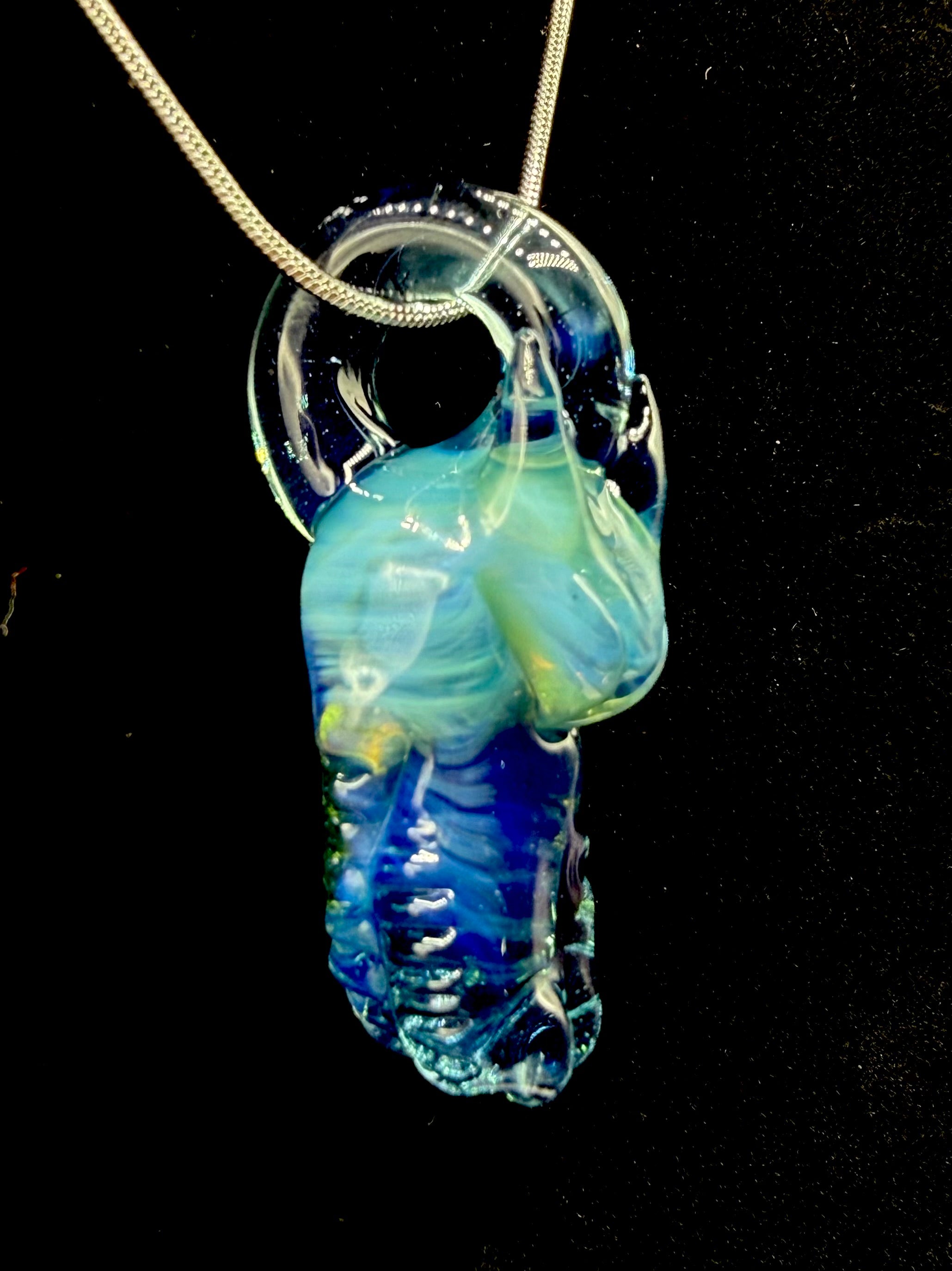 ￼Dragon Tears - Dragon Head Glass Pendant