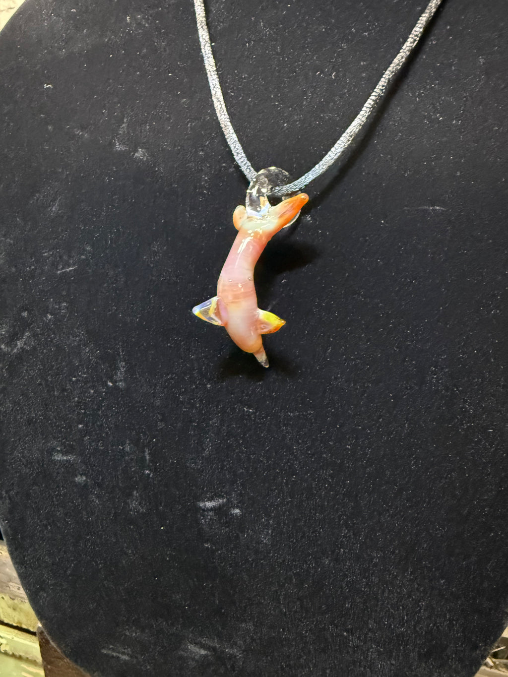 Handmade Glass Dolphin Pendant with Permission Strike Color