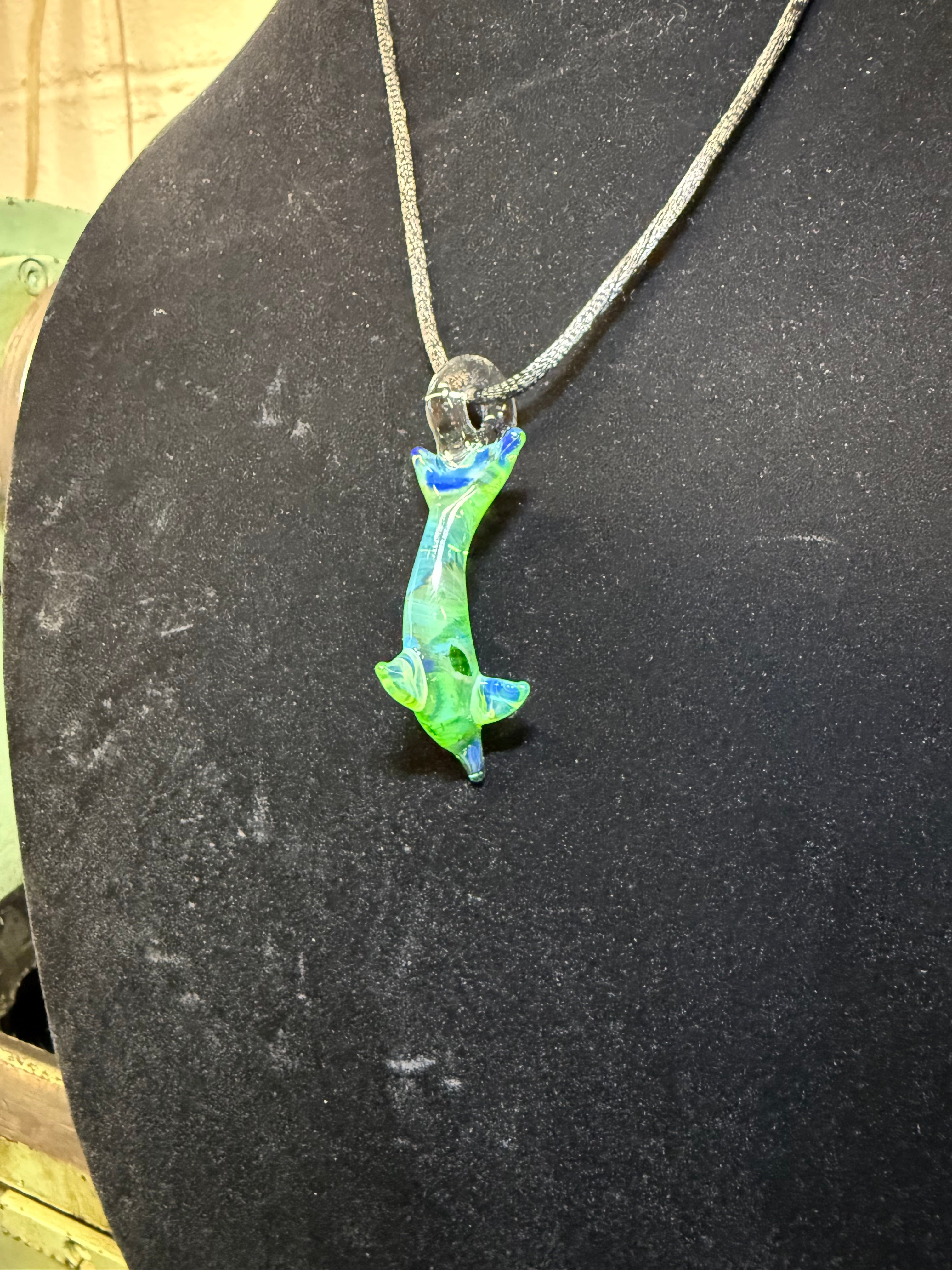 Handmade Ectoplasm Glass Dolphin Pendant