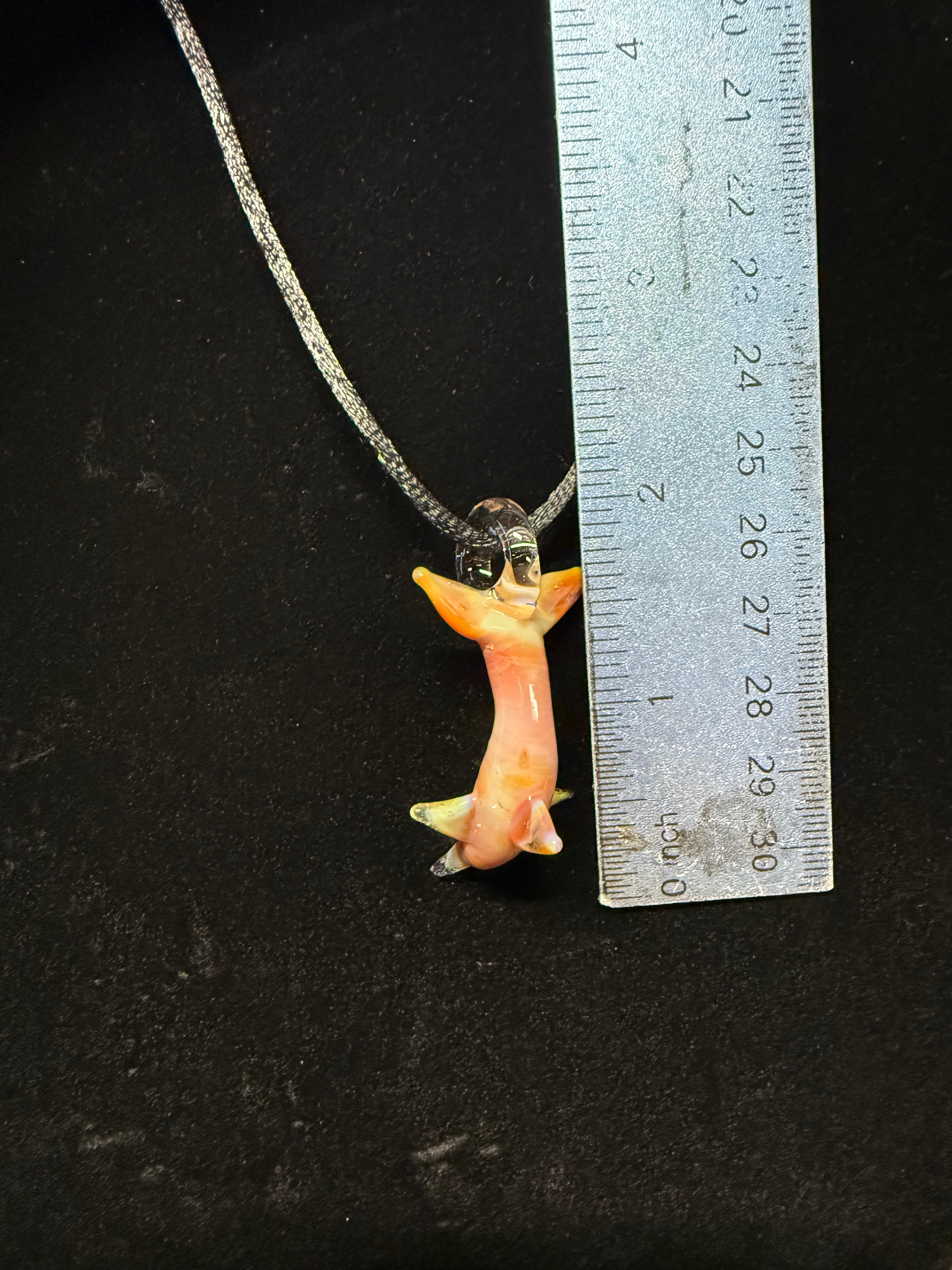 Handmade Glass Dolphin Pendant with Permission Strike Color