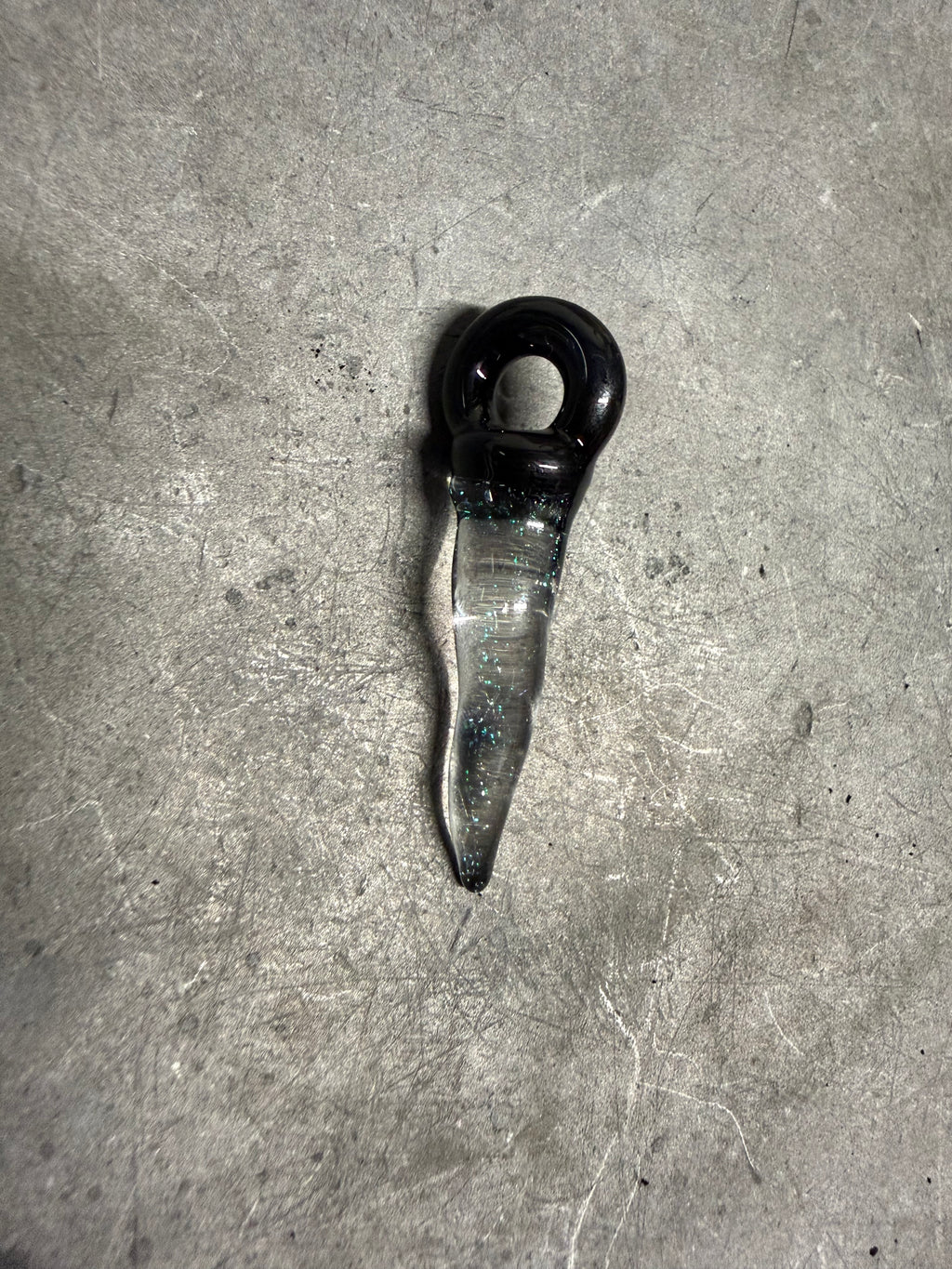 Handmade Borosilicate Glass Dichroic Italian Horn Pendant