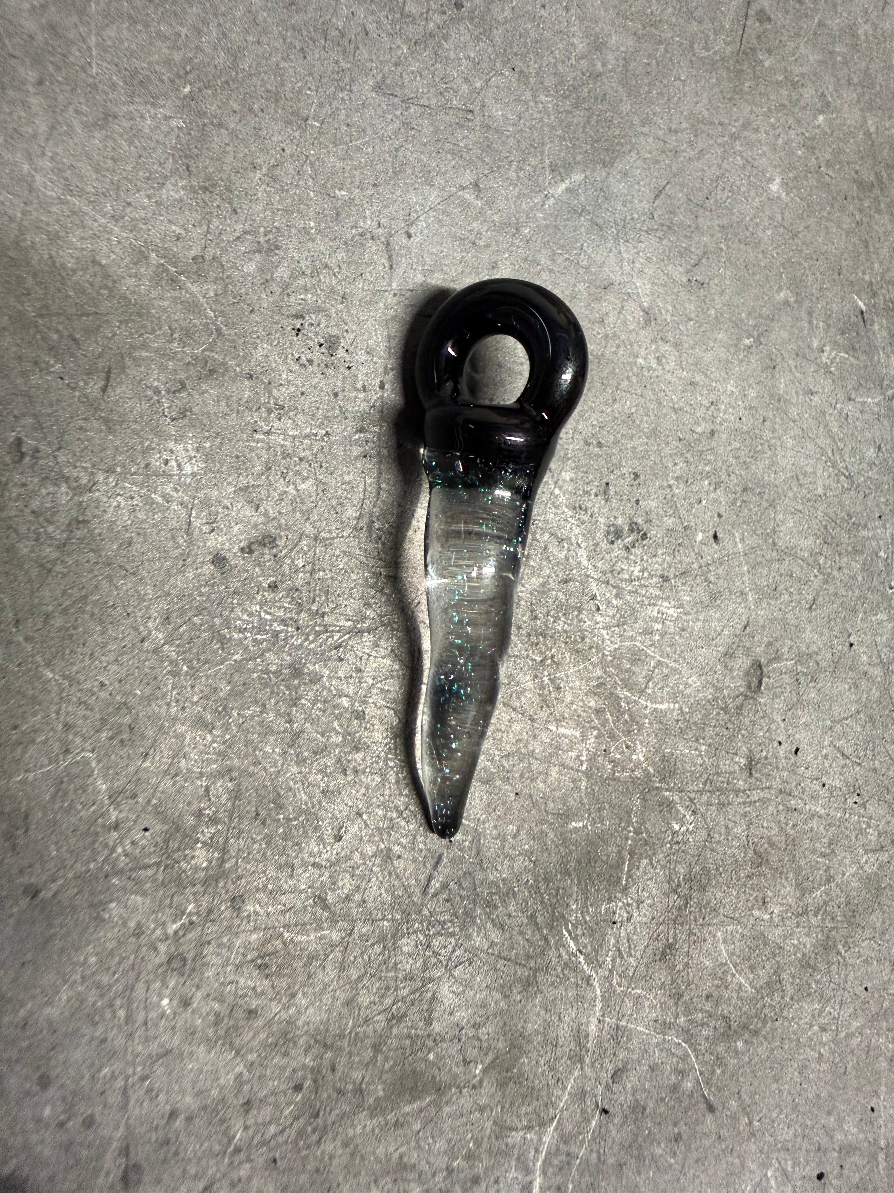 Handmade Borosilicate Glass Dichroic Italian Horn Pendant