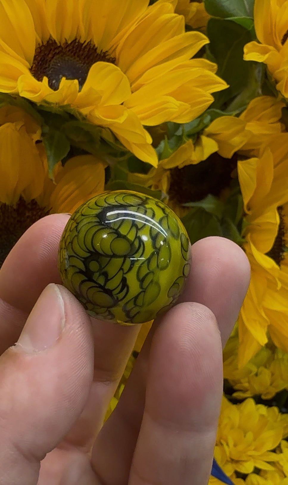 Yellow Dot Stack Marble - Collectible Marble