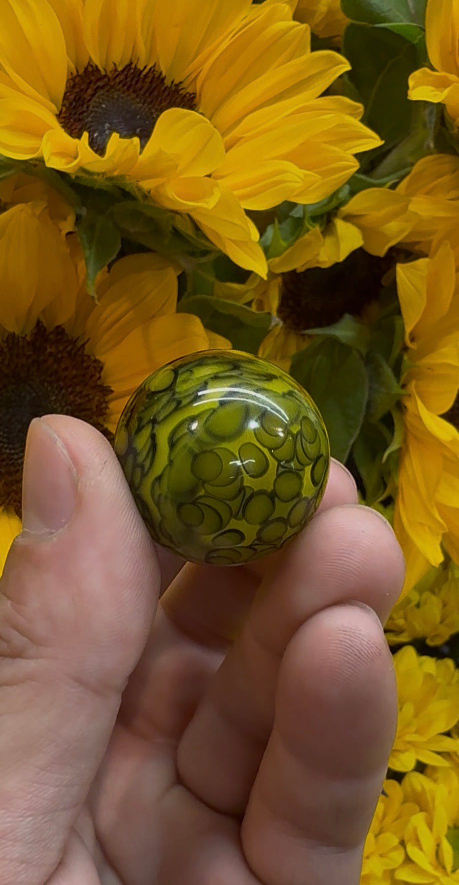 Yellow Dot Stack Marble - Collectible Marble