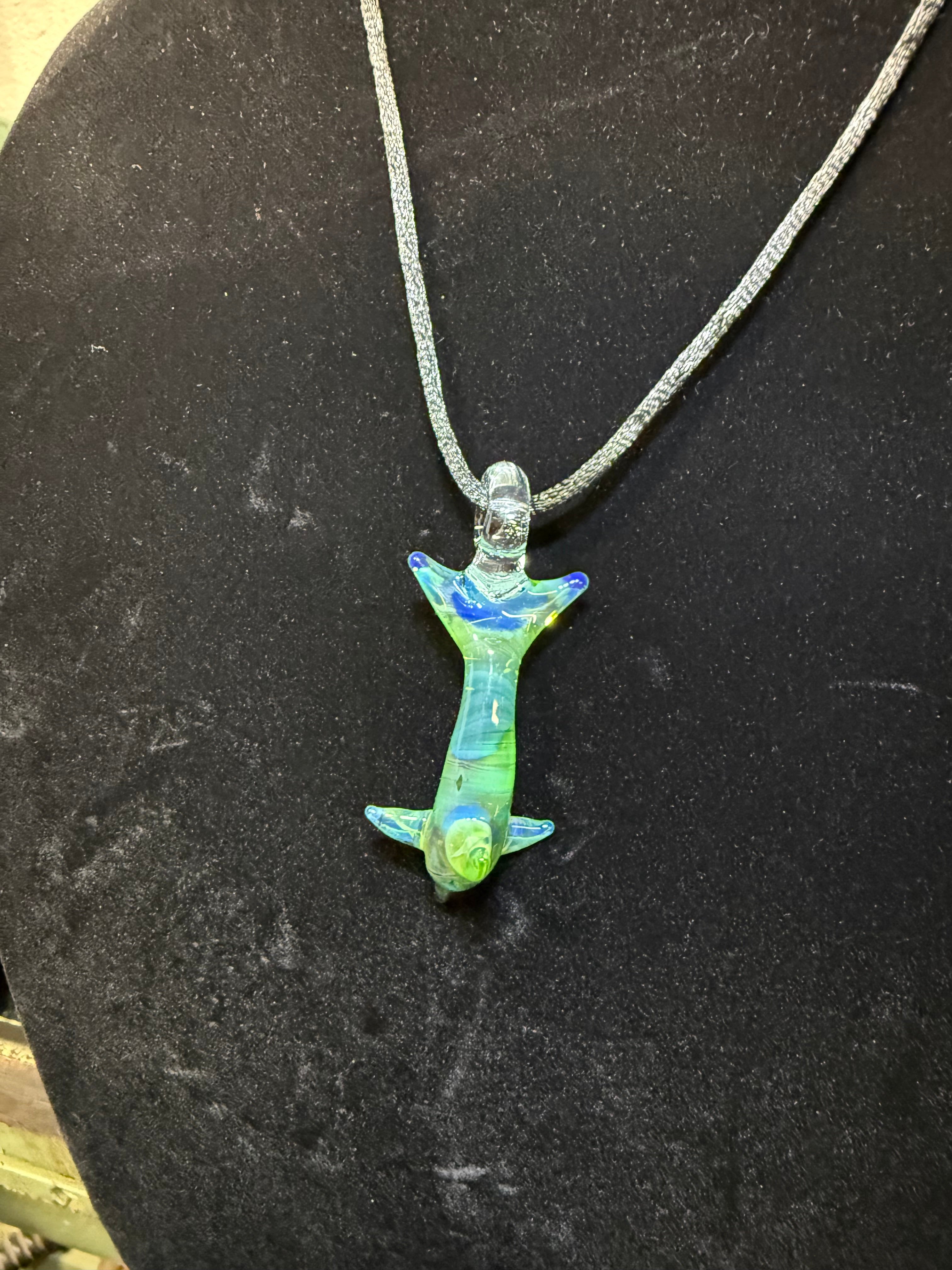 Handmade Ectoplasm Glass Dolphin Pendant