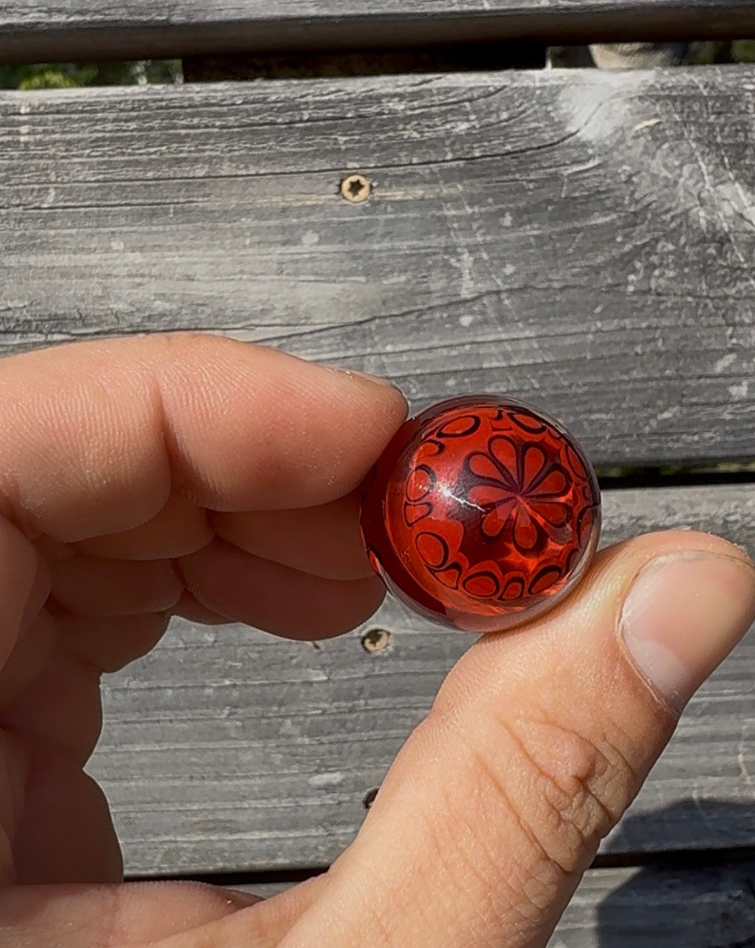 “JT” Dot Stack Marble - Red & black - collectible